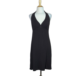 TOMMY‎ BAHAMA Medium Dark Brown Stretch Supima Cotton Halter Dress Knee Length
